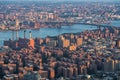 Aerial View of New York City Showing East Village and Williamsburg, USA