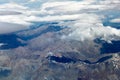 Aerial view of New Zealand mountains, South Island. Photo is taken from airplane heading from Sydney to Christchurch. Royalty Free Stock Photo