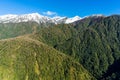 Aerial view of New Zealand mountains, wilderness landscape Royalty Free Stock Photo