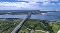 Aerial view of the Newton Navarro Bridge, in Natal, Rio Grande do Norte, Brazil Royalty Free Stock Photo