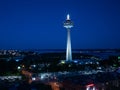 Aerial view of Niagara Falls City at night Royalty Free Stock Photo