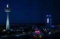 Aerial view of Niagara Falls City at night Royalty Free Stock Photo