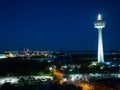 Aerial view of Niagara Falls City at night Royalty Free Stock Photo