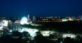 Aerial view of Niagara Falls City at night Royalty Free Stock Photo