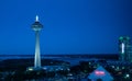 Aerial view of Niagara Falls City at night Royalty Free Stock Photo