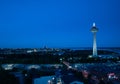 Aerial view of Niagara Falls City at night Royalty Free Stock Photo