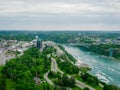 Niagara River and rainbow bridge Royalty Free Stock Photo