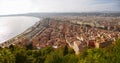 Aerial view of Nice, France, with the beach and Promenade des Anglais. Royalty Free Stock Photo