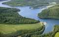 Aerial View : Nice lake in the countryside Royalty Free Stock Photo