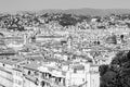 Aerial view of Nice old town, on the french Mediterranean riviera in Nice, Cote d`Azur, France Royalty Free Stock Photo