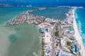 Aerial view of Nichupte Lagoon, Cancun Royalty Free Stock Photo