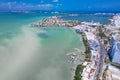 Aerial view of Nichupte Lagoon, Cancun Royalty Free Stock Photo