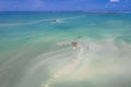 Aerial view of Nichupte Lagoon, Cancun Royalty Free Stock Photo