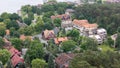 Aerial View of Nida, Lithuania Forest, Town, and Curonian Lagoon Royalty Free Stock Photo
