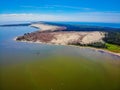 Aerial view of Nida Parnidis dune in Curonian spit next to Russian boarder