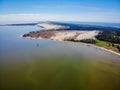 Aerial view of Nida Parnidis dune in Curonian spit next to Russian boarder