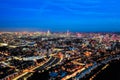 Aerial view night cityscape of London Royalty Free Stock Photo