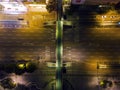 Aerial view a night road traffic Royalty Free Stock Photo