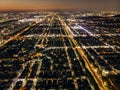 Aerial view a night road traffic Royalty Free Stock Photo