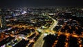 Aerial view night scene NPE and LDP highway