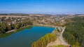 Aerial view of Nikolovo dam in Bulgaria Royalty Free Stock Photo