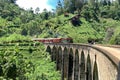 Aerial view of Nine Arches Bridge in Ella, Sri Lanka.