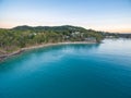 An aerial view of Noosa National Park at sunset in Queensland Australia Royalty Free Stock Photo