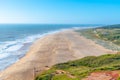 Aerial view of North beach at Nazare, Portugal