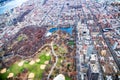 Aerial view of North Central Park and Uptown Manhattan, New York City