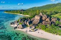 Northern part of Beach Anse Source d`Argent, La Digue, Seychellen Royalty Free Stock Photo