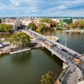 Aerial view of northern Wroclaw, Poland