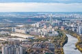 Aerial view of northwest of Moscow city Royalty Free Stock Photo