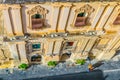 Aerial view of Noto corso vittorio emanuele leading to the porta reale, Sicily, Italy Royalty Free Stock Photo