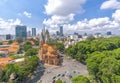 Aerial view Notre-Dame Cathedral Basilica beauty buildings Royalty Free Stock Photo