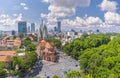 Aerial view Notre-Dame Cathedral Basilica beauty buildings Royalty Free Stock Photo