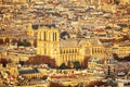 Aerial view of Notre Dame de Paris cathedral Royalty Free Stock Photo