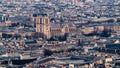 Aerial view of Notre Dame de Paris cathedral, France Royalty Free Stock Photo