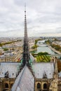 Aerial view from Notre Dame de Paris Royalty Free Stock Photo