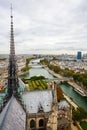 Aerial view from Notre Dame de Paris Royalty Free Stock Photo