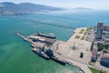 Aerial view of Novorossiysk port and harbor