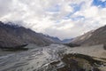 Aerial view of Nubra valley and Nubra river in Himalayas,India Royalty Free Stock Photo