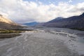Aerial view of Nubra valley and Nubra river in Himalayas,India Royalty Free Stock Photo