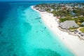 Aerial view of Nungwi Beach in Zanzibar, Tanzania Royalty Free Stock Photo