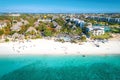 Aerial view of Nungwi Beach in Zanzibar, Tanzania Royalty Free Stock Photo