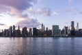 An aerial view of NYC skyline. Skyscrapers of midtown in Manhattan along East river Royalty Free Stock Photo