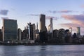 An aerial view of NYC skyline. Skyscrapers of midtown in Manhattan along East river Royalty Free Stock Photo