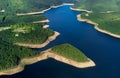 Aerial view of Oasa lake - Romania Royalty Free Stock Photo