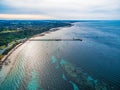 Aerial view of ocean coastline. Royalty Free Stock Photo