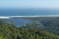 Aerial view of ocean and lagoon in Natures Valley, South Africa Royalty Free Stock Photo