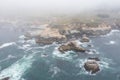 Aerial View of Ocean and Rocky Coast of California